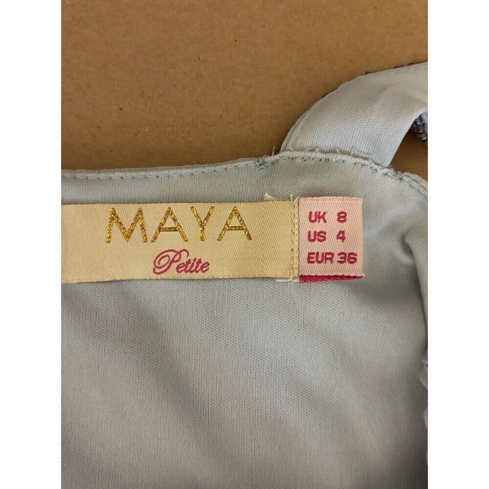 Maya Deluxe Embellished Tiered Maxi Dress,prom, Wedding, Formal Sz 4P Sage Green - Picture 7 of 8